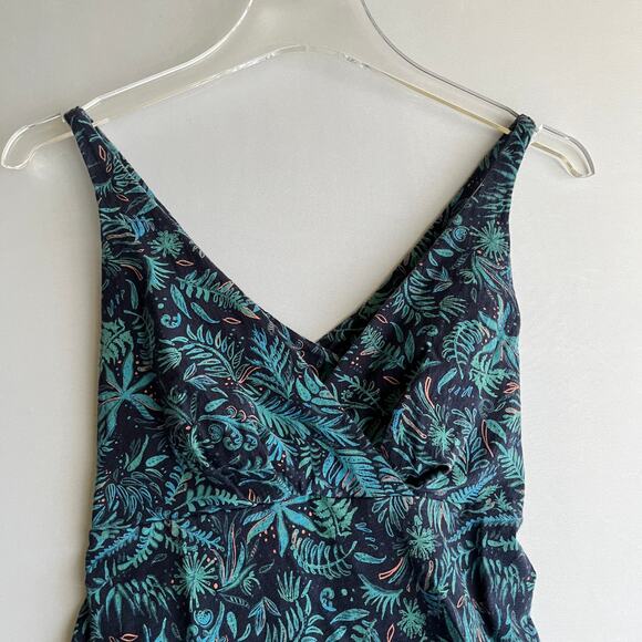 Patagonia Amber Dawn Dress Navy Green Floral S Athletic Athleisure Sporty Beach - Picture 2 of 8